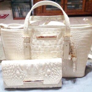 Brahmin Asher Handbag + Soft Checkbook Wallet